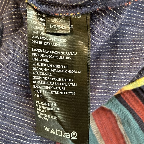 We the FREE  Womens Navy Plaid Long Sleeve
Square Neck Top Ruffle Sz XS. - Picture 8 of 8